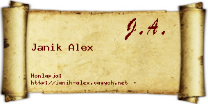 Janik Alex névjegykártya